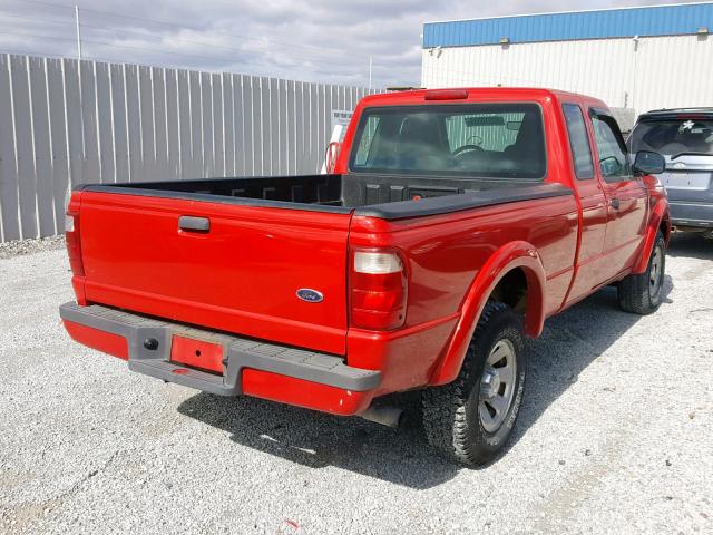 1FTYR14U34PA65580 - 2004 FORD RANGER SUP RED photo 4