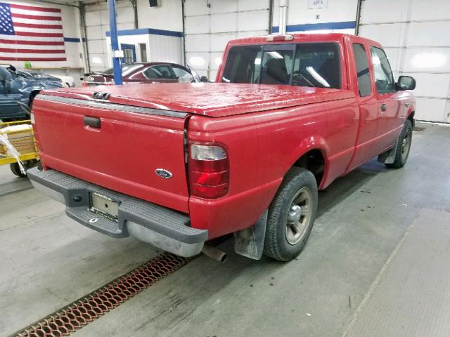 1FTYR14U31PA79460 - 2001 FORD RANGER SUP RED photo 4