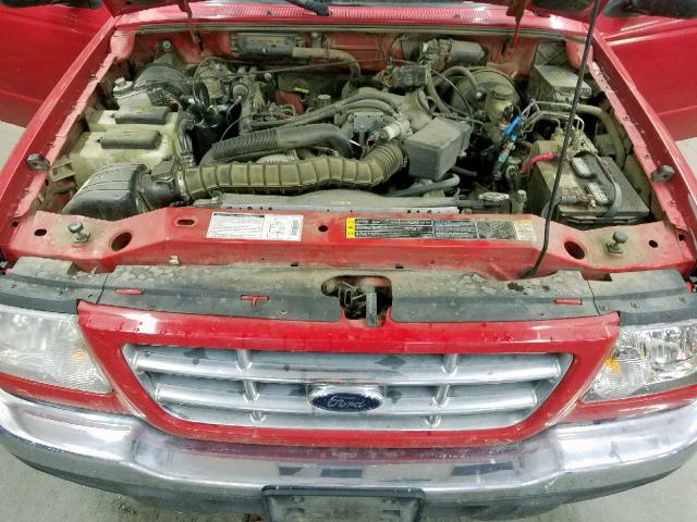 1FTYR14U31PA79460 - 2001 FORD RANGER SUP RED photo 7