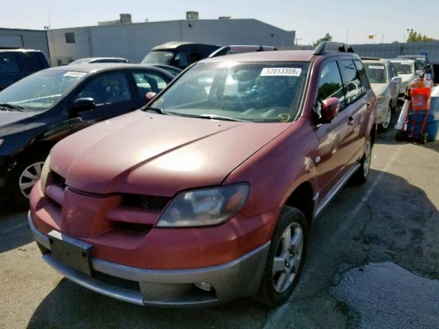 JA4LZ41GX3U087435 - 2003 MITSUBISHI OUTLANDER MAROON photo 2