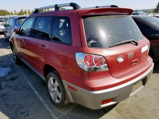 JA4LZ41GX3U087435 - 2003 MITSUBISHI OUTLANDER MAROON photo 3