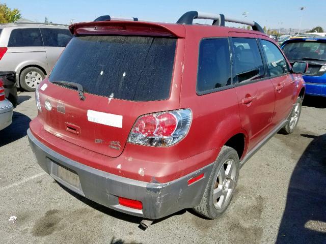 JA4LZ41GX3U087435 - 2003 MITSUBISHI OUTLANDER MAROON photo 4