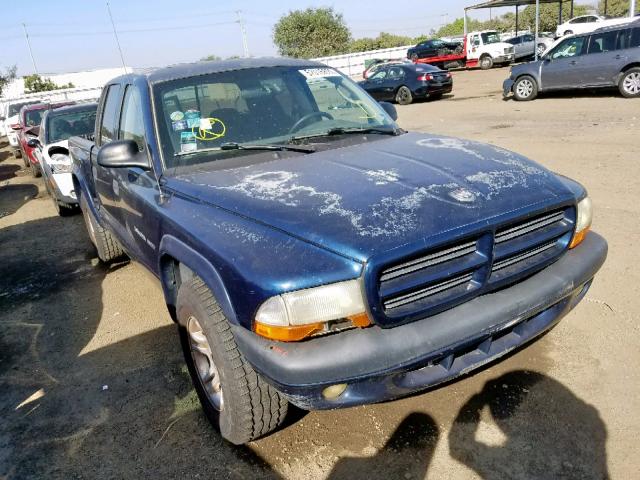 1B7HL38N22S708866 - 2002 DODGE DAKOTA QUA BLUE photo 1