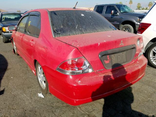 JA3AJ66F24U035247 - 2004 MITSUBISHI LANCER RAL RED photo 3