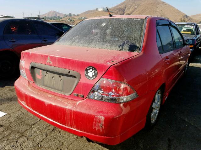 JA3AJ66F24U035247 - 2004 MITSUBISHI LANCER RAL RED photo 4