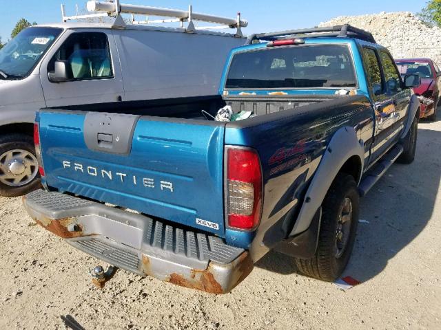 1N6ED29Y02C310520 - 2002 NISSAN FRONTIER C BLUE photo 4