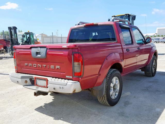 1N6ED27T83C466376 - 2003 NISSAN FRONTIER C RED photo 4