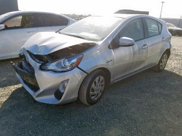 JTDKDTB39F1100428 - 2015 TOYOTA PRIUS C SILVER photo 2