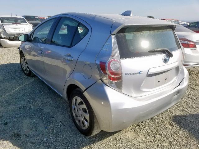 JTDKDTB39F1100428 - 2015 TOYOTA PRIUS C SILVER photo 3