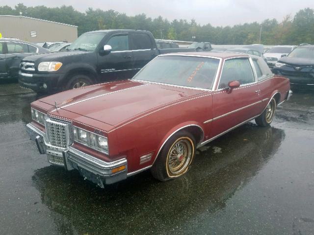 2H37W92505573 - 1979 PONTIAC GRAND PRIX Бордовый фото 2