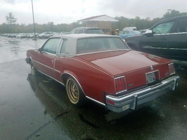 2H37W92505573 - 1979 PONTIAC GRAND PRIX Бордовый фото 3