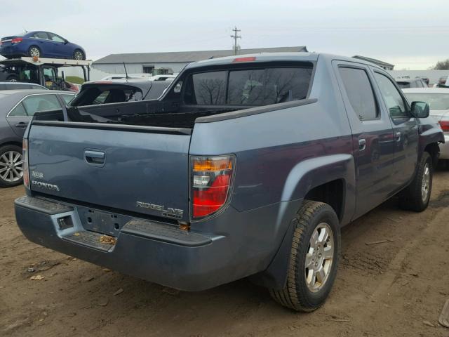 2HJYK16548H505306 - 2008 HONDA RIDGELINE BLUE photo 4