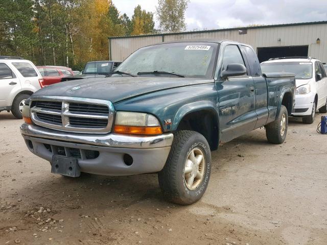 1B7GG23X0VS174242 - 1997 DODGE DAKOTA GREEN photo 2