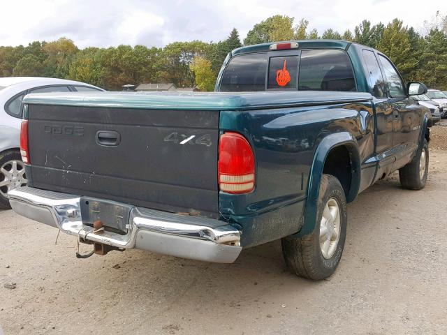 1B7GG23X0VS174242 - 1997 DODGE DAKOTA GREEN photo 4