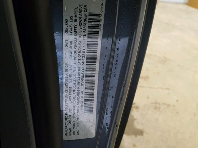 3VWRW31C06M423017 - 2006 VOLKSWAGEN NEW BEETLE Grau Foto 10