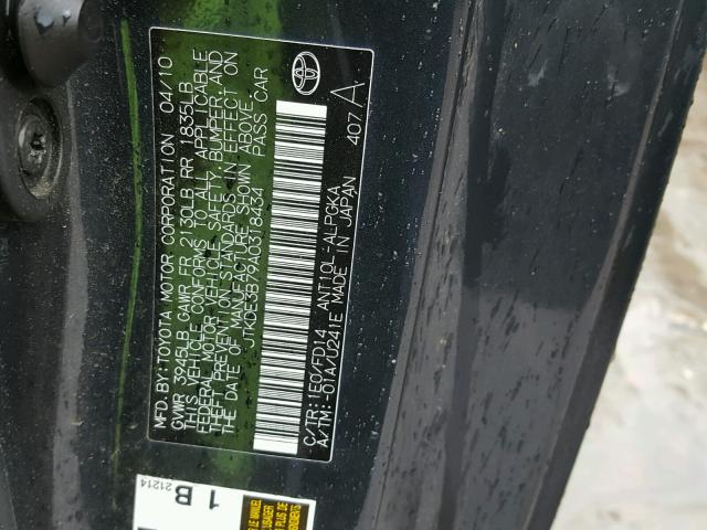 JTKDE3B79A0318434 - 2010 TOYOTA SCION TC 石墨色 照片 10