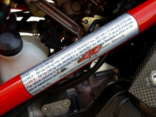 ZDM1RB5T86B079279 - 2006 DUCATI MONSTER S4 RED photo 10