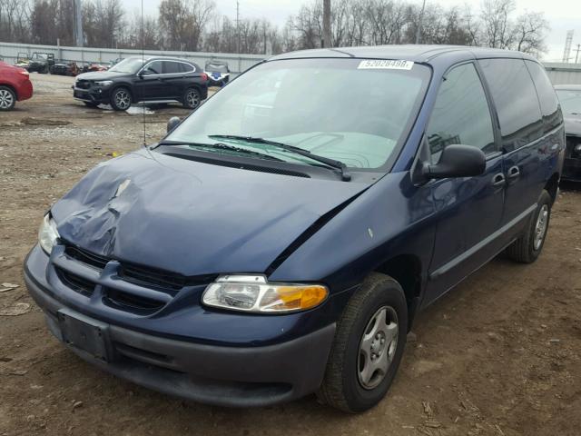 2B4GP2537YR785236 - 2000 DODGE CARAVAN BLUE photo 2