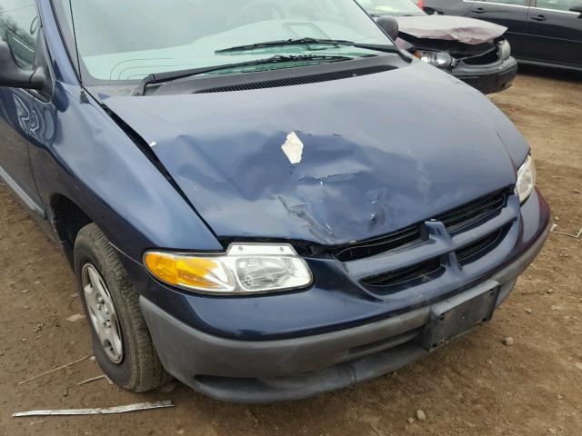 2B4GP2537YR785236 - 2000 DODGE CARAVAN BLUE photo 9