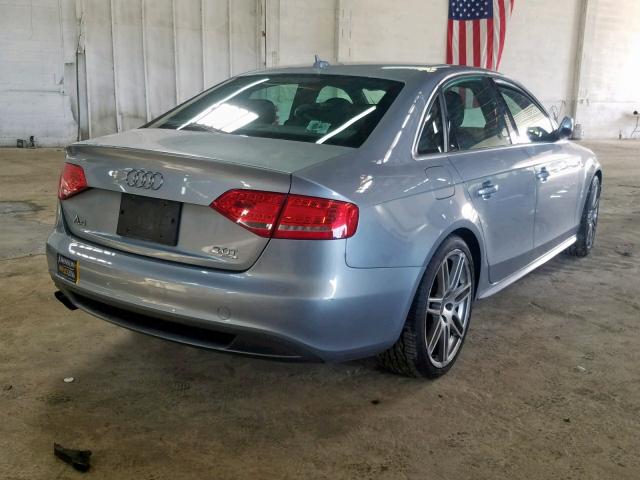 WAUKFAFL8AN033666 - 2010 AUDI A4 PRESTIG BLUE photo 4