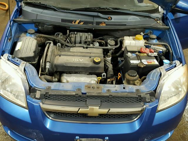 KL1TD56607B183688 - 2007 CHEVROLET AVEO BASE Көк фото 7