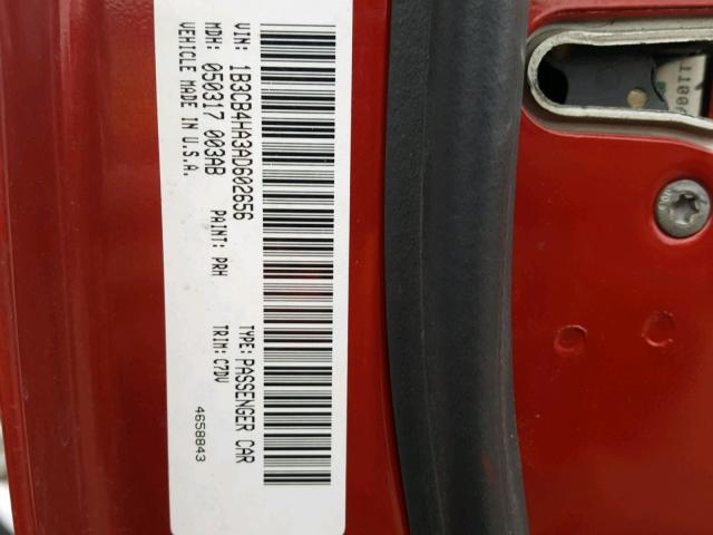 1B3CB4HA3AD602656 - 2010 DODGE CALIBER SX RED photo 10