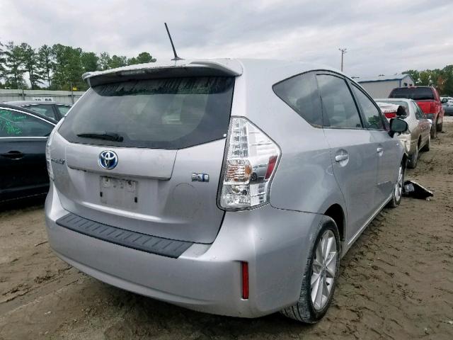 JTDZN3EUXC3152196 - 2012 TOYOTA PRIUS V SILVER photo 4