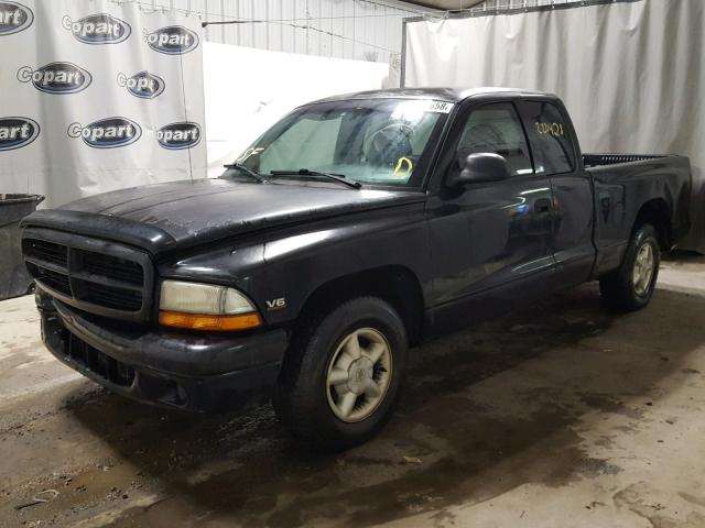 1B7GL22X3WS764787 - 1998 DODGE DAKOTA BLACK photo 2