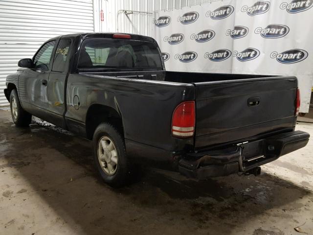 1B7GL22X3WS764787 - 1998 DODGE DAKOTA BLACK photo 3