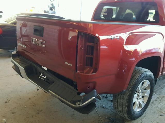 1GTG6CE34G1122785 - 2016 GMC CANYON SLE BURGUNDY photo 9