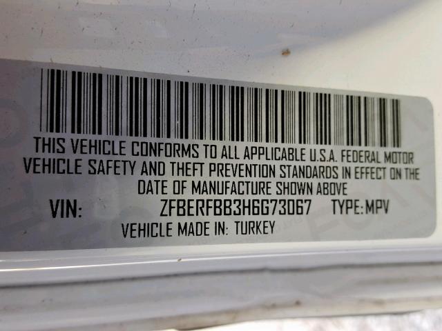 ZFBERFBB3H6G73067 - 2017 RAM PROMASTER 白色 照片 10