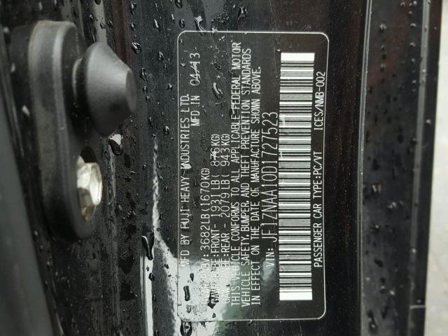 JF1ZNAA10D1727523 - 2013 TOYOTA SCION FR-S BLACK photo 10