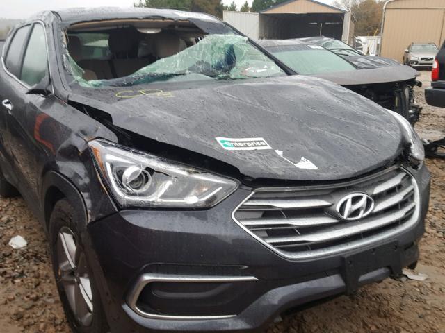 5XYZT3LB0JG563199 - 2018 HYUNDAI SANTA FE S GRAY photo 9