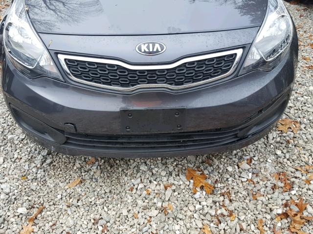 KNADN4A36F6456560 - 2015 KIA RIO EX GRAY photo 10