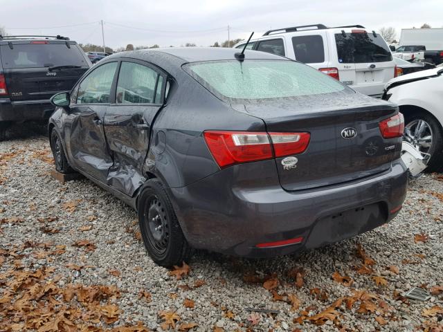 KNADN4A36F6456560 - 2015 KIA RIO EX GRAY photo 3