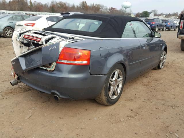 WAUAF48H07K016747 - 2007 AUDI A4 2.0T CA GRAY photo 4