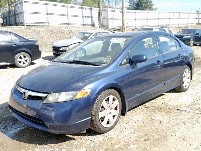 2HGFA16576H522758 - 2006 HONDA CIVIC LX BLUE photo 2