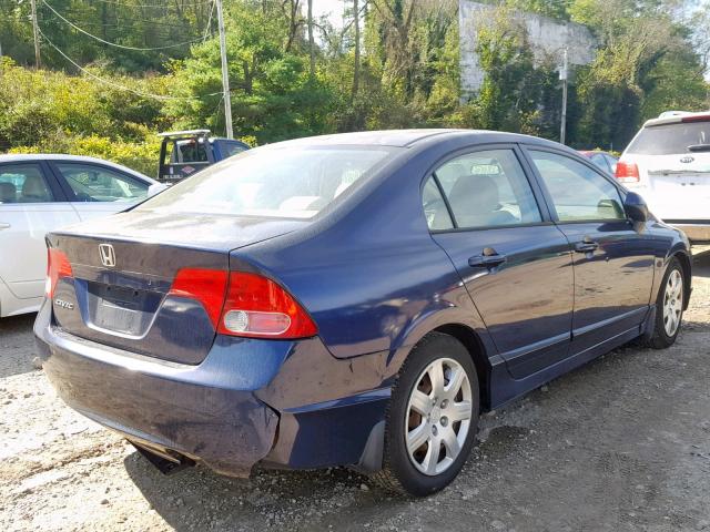 2HGFA16576H522758 - 2006 HONDA CIVIC LX BLUE photo 4