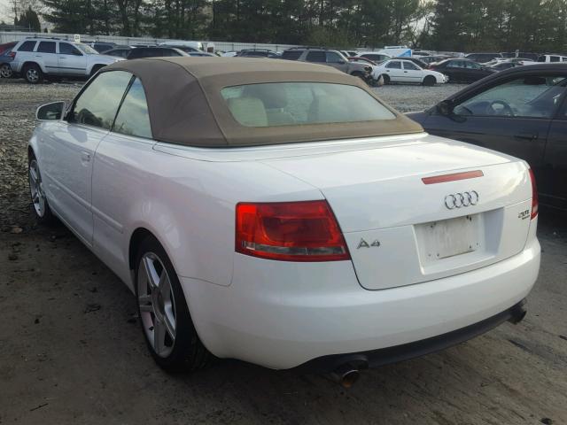 WAUDF48H28K004470 - 2008 AUDI A4 2.0T CA WHITE photo 3