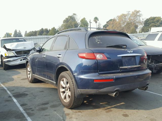 JNRAS08W95X202678 - 2005 INFINITI FX35 BLUE photo 3