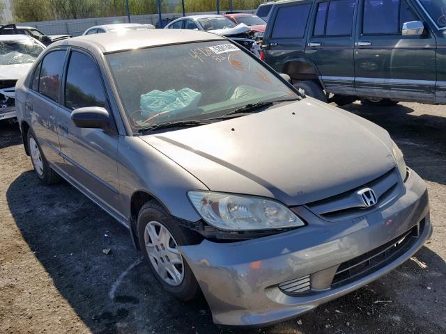 1HGES16355L006651 - 2005 HONDA CIVIC DX V GRAY photo 1