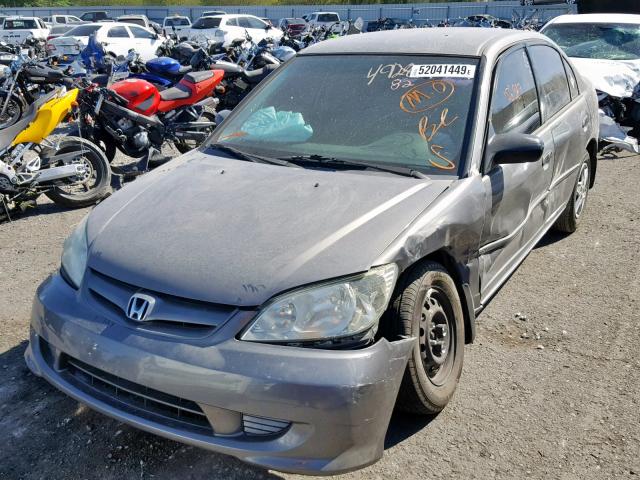 1HGES16355L006651 - 2005 HONDA CIVIC DX V GRAY photo 2