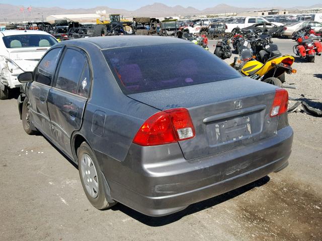 1HGES16355L006651 - 2005 HONDA CIVIC DX V GRAY photo 3