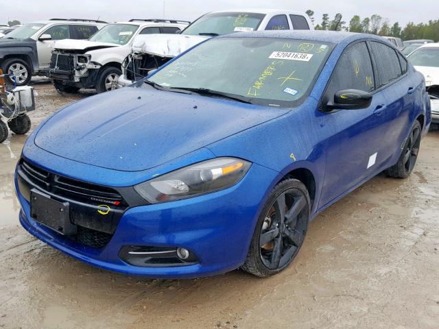 1C3CDFBB6ED802561 - 2014 DODGE DART SXT BLUE photo 2