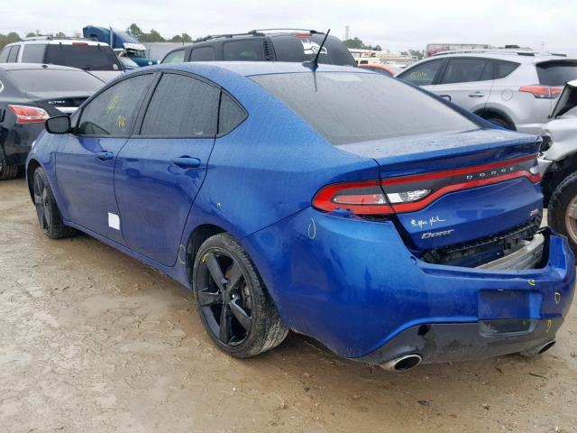 1C3CDFBB6ED802561 - 2014 DODGE DART SXT BLUE photo 3