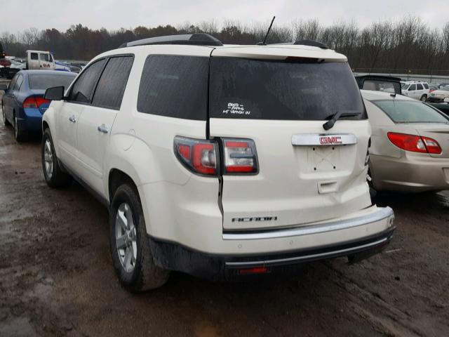 1GKKRPKD9FJ121754 - 2015 GMC ACADIA SLE WHITE photo 3