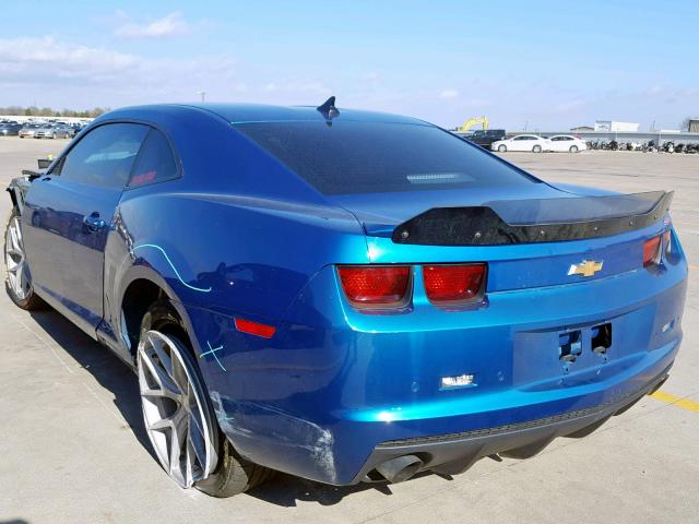 2G1FT1EWXA9159015 - 2010 CHEVROLET CAMARO SS BLUE photo 3