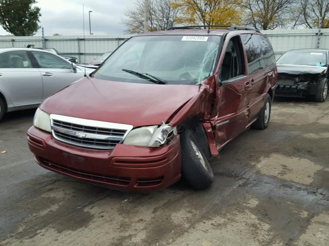 1GNDX13E32D181964 - 2002 CHEVROLET VENTURE LU RED photo 2