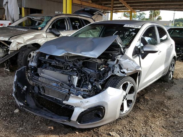 KNADN5A37D6167819 - 2013 KIA RIO EX SILVER photo 2