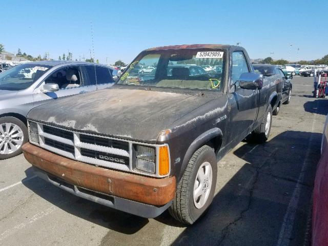 1B7GL26X9LS615001 - 1990 DODGE DAKOTA BLACK photo 2